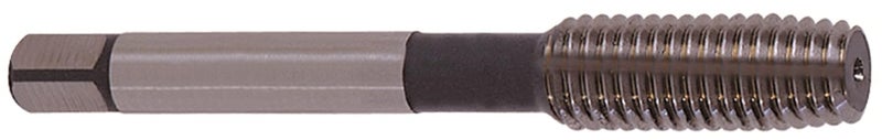 -1 Z7 Series Vanadium Alloy HSS Roll Form Tap with Oil Groove, TiN Coated, Round Shank with Square End, Bottoming Chamfer, #5-40 Thread Size, H5 Tolerance